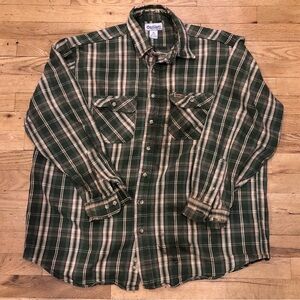 Carhartt Flannel Green and Beige Size XL Tall